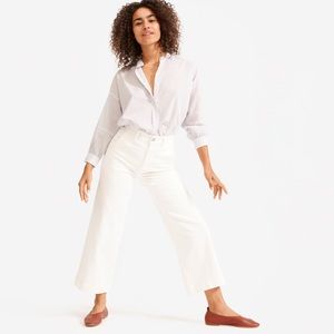 Wide leg everlane white jeans
